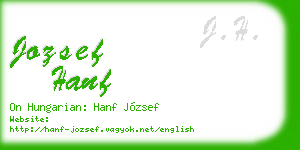jozsef hanf business card